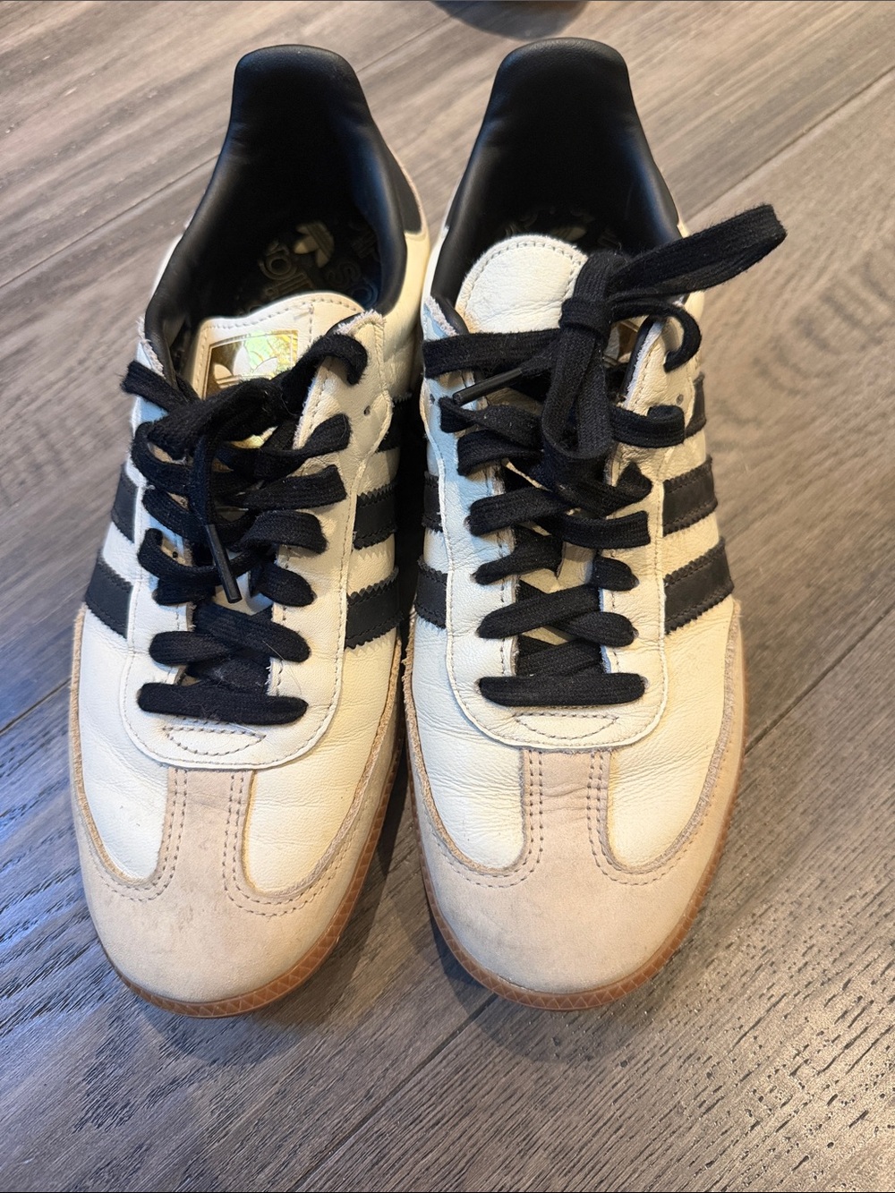 adidas Men’s Classic White and Black Samba-Style Sneakers